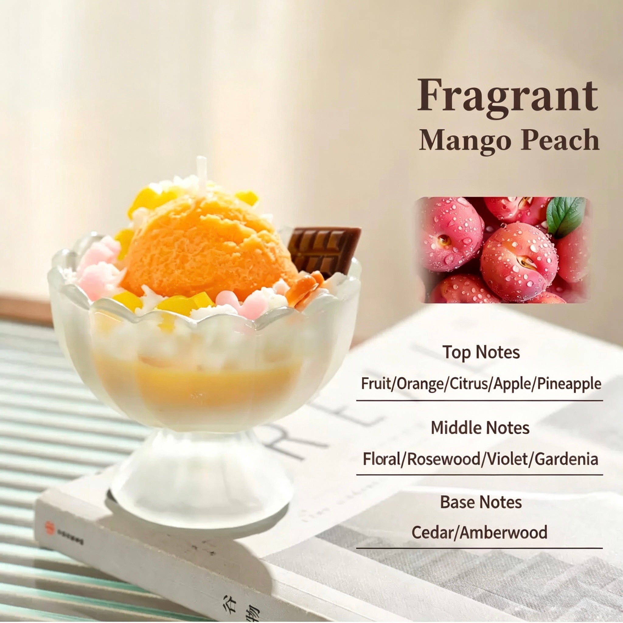 🍨 Sundae Dreams Scented Candles - Dessert-Inspired Soy Candles, 6 Fragrances