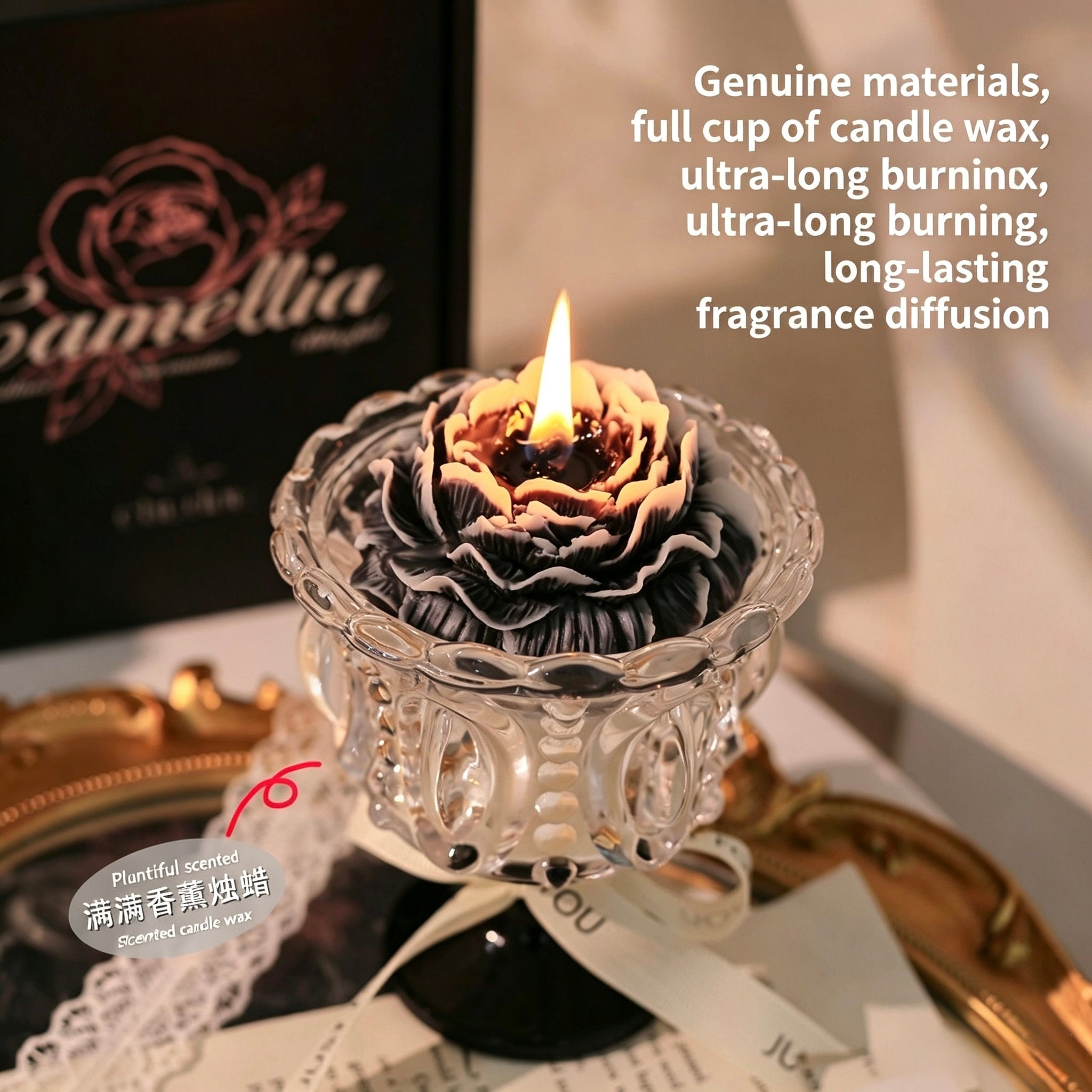 Elegant Floral Aroma Candle Gift Box – Romantic Home Fragrance & Aesthetic Decor Collection
