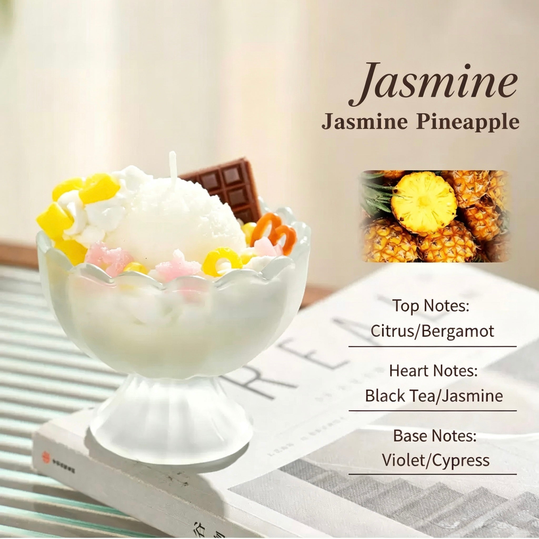 🍨 Sundae Dreams Scented Candles - Dessert-Inspired Soy Candles, 6 Fragrances