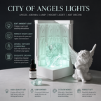 City of Angels Crystal Aromatherapy Gift Set with 3 Modes LED Lamp  Unique Gift for Birthday, Anniversary, Valentine’s Day, Women & Her
