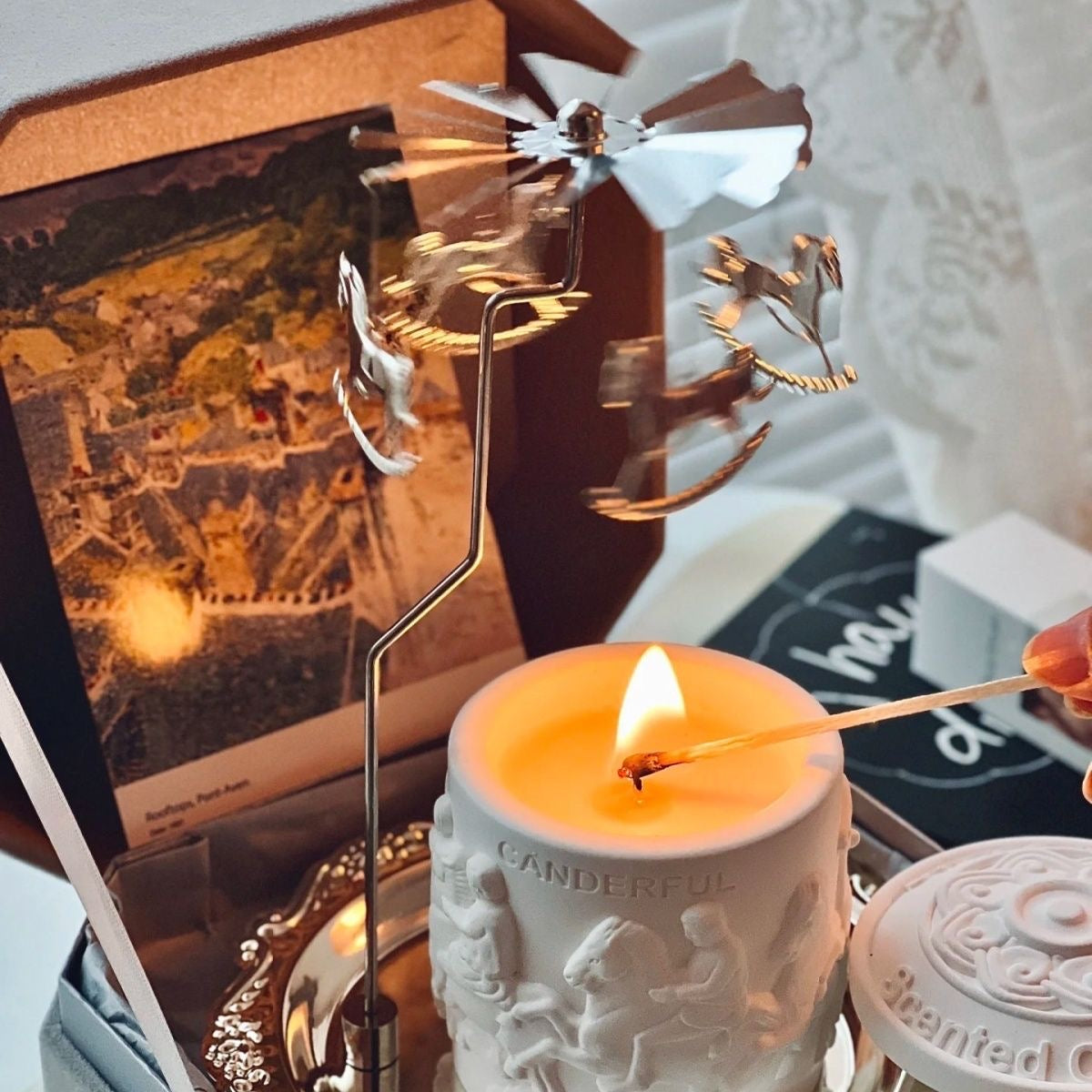 🎠 Rotating Carousel Scented Candle Gift Set | Premium Aromatherapy Home Decor