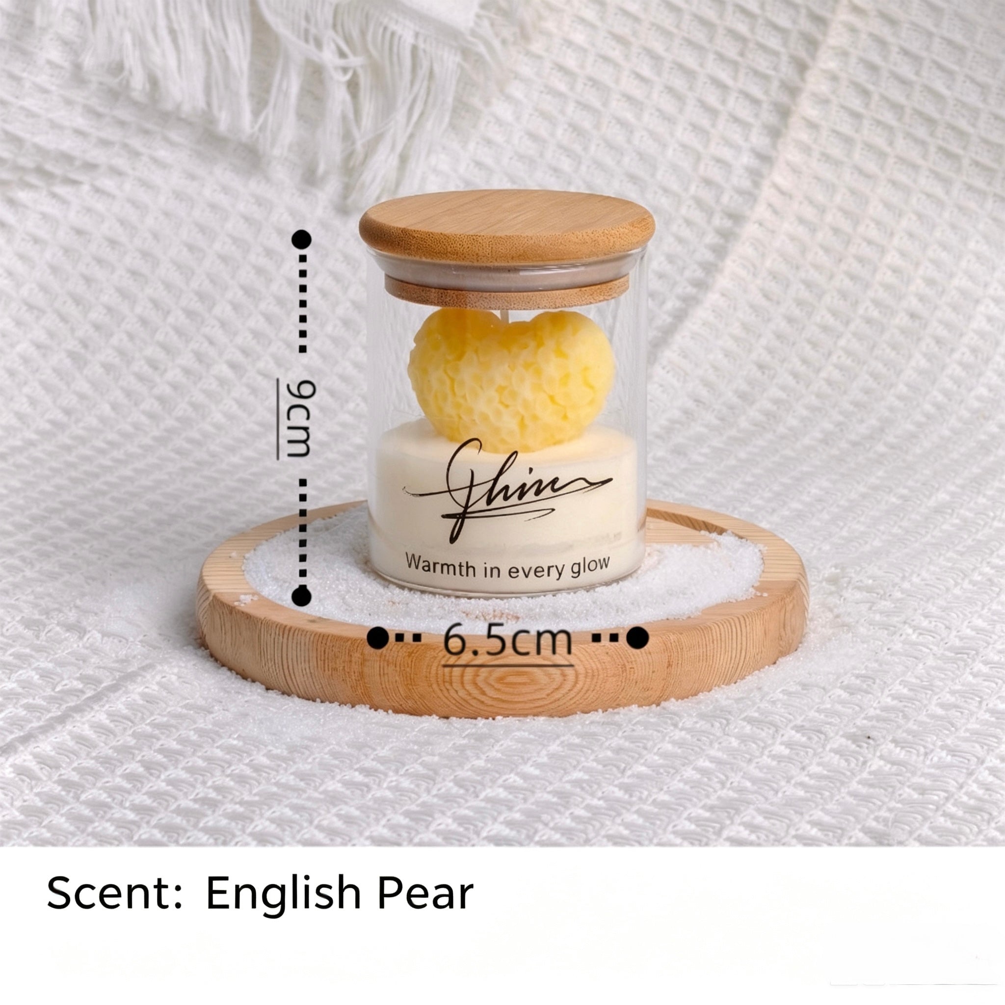 Valentine's Day Heart Rose Candle - Scented Soy Wax Candle in Glass Jar