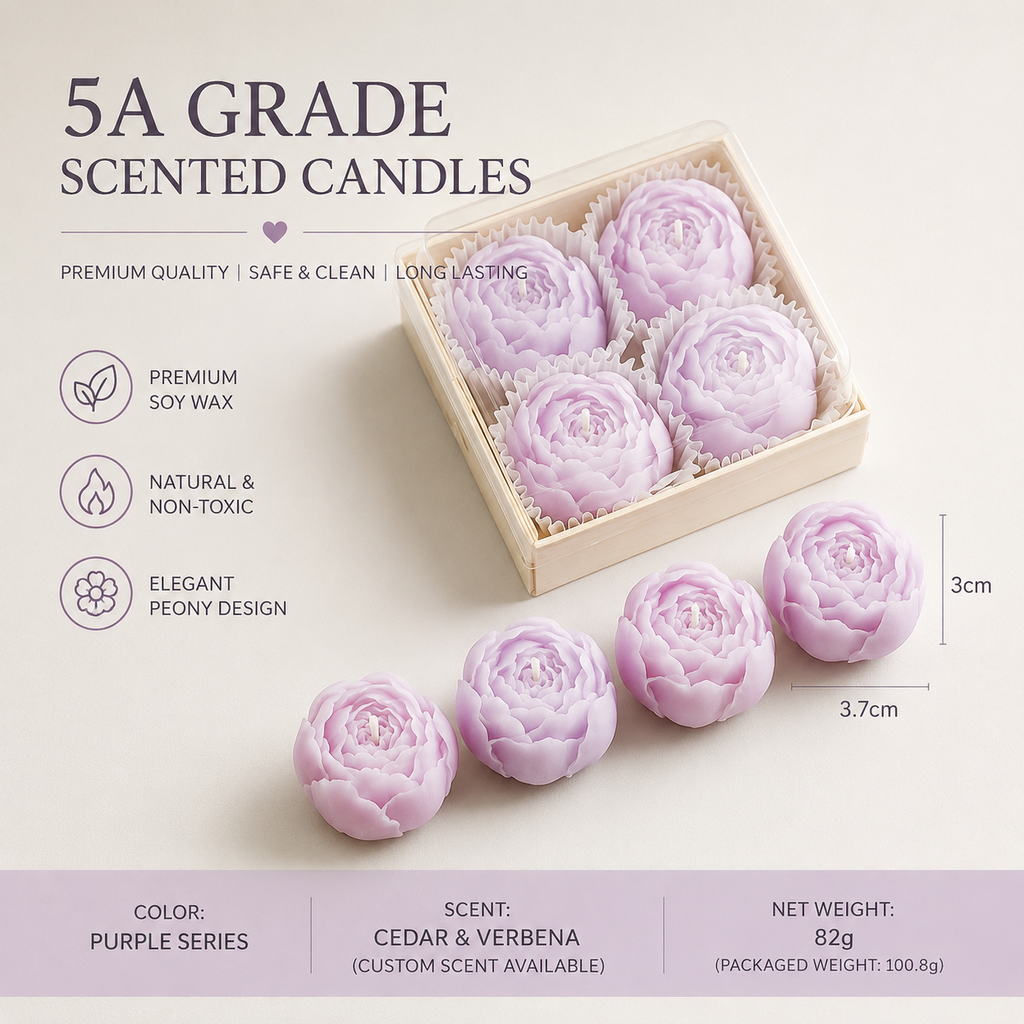 Peony Blossom Aromatherapy Candle | Luxury Scented Soy Wax Candle