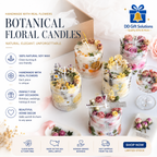 Botanical Dried Flower Candle, Fruity Fragrance Clean Burn Soy Wax