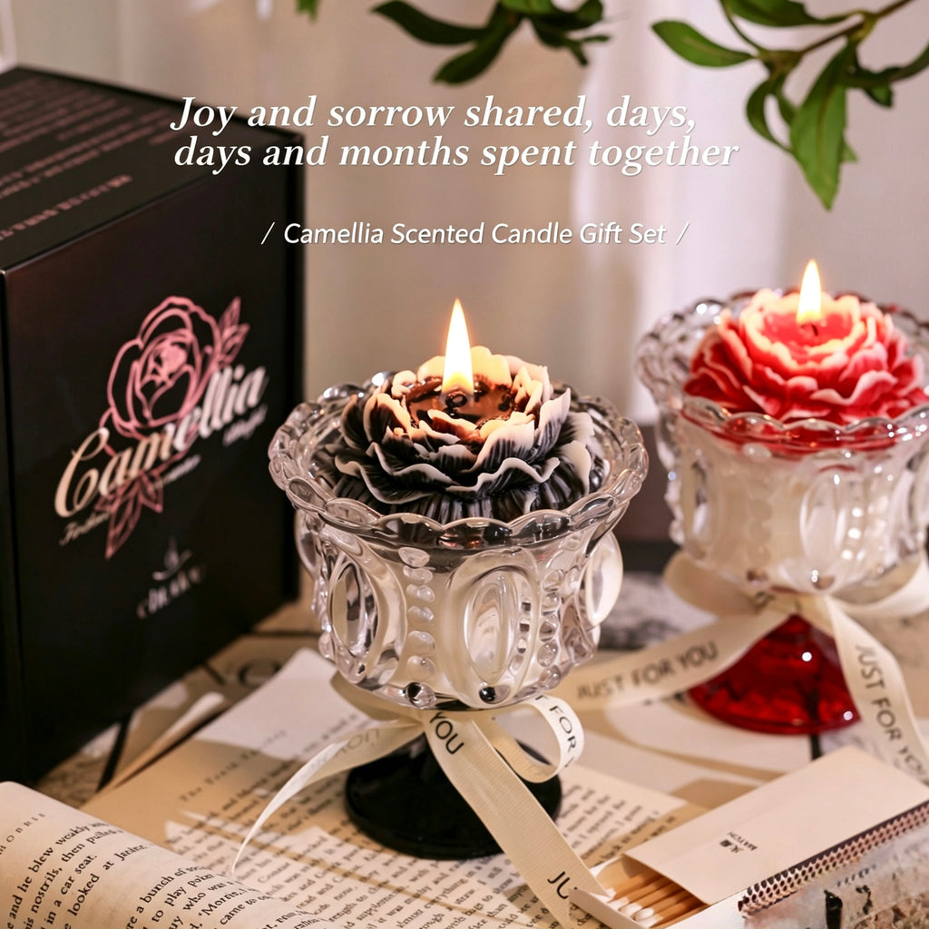 Elegant Floral Aroma Candle Gift Box – Romantic Home Fragrance & Aesthetic Decor Collection
