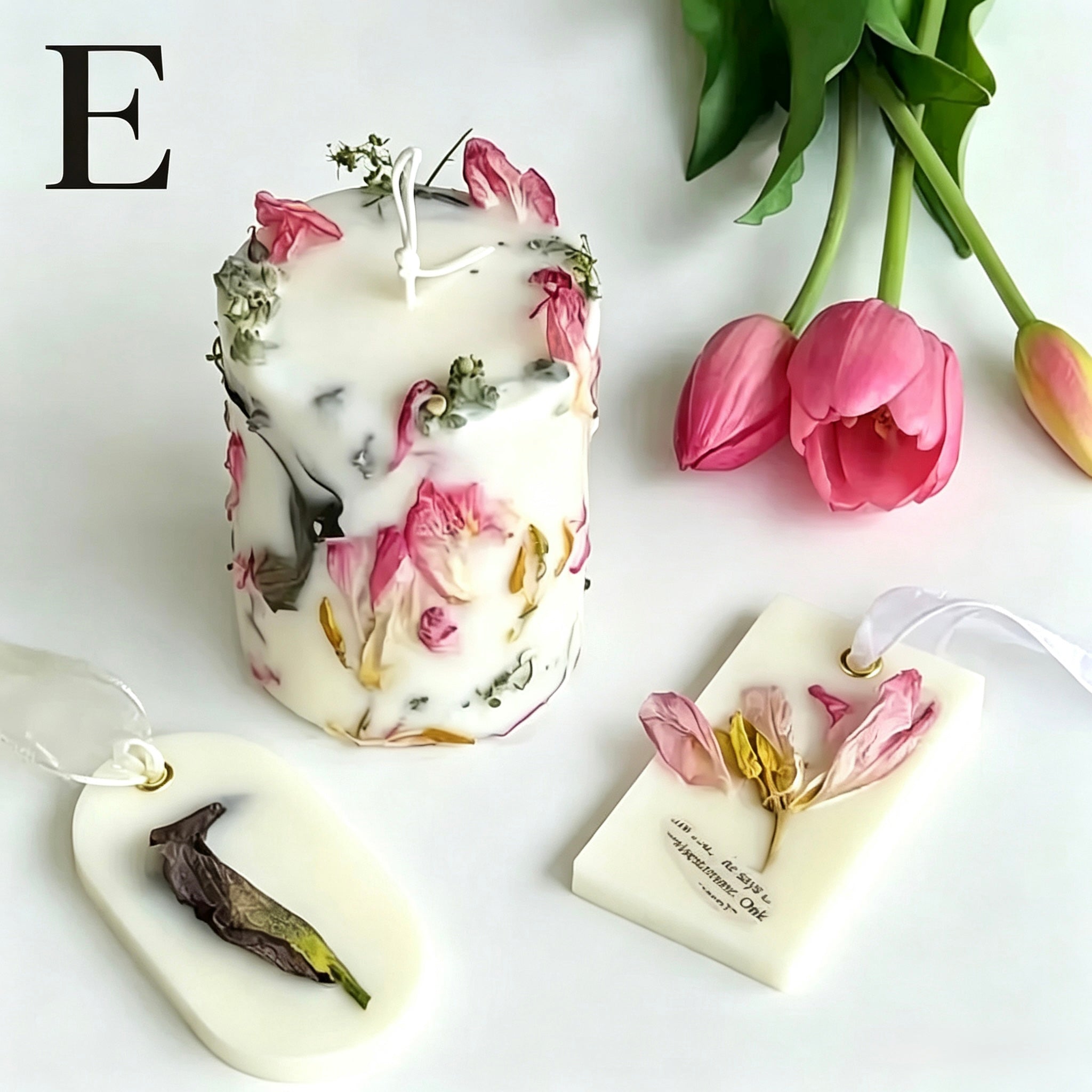 Botanical Dried Flower Candle, Fruity Fragrance Clean Burn Soy Wax